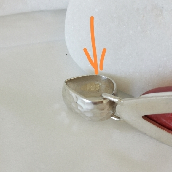 Red Imperial Jasper Sterling Silver pendant necklace - Picture 2 of 5